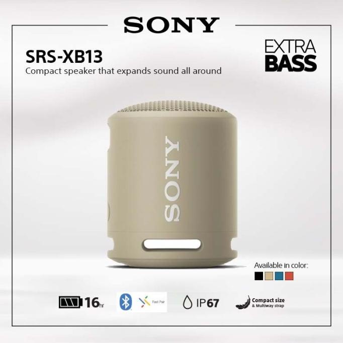 Jual SONY SRS-XB13 Cream EXTRA BASS Portable Wireless Speaker ...