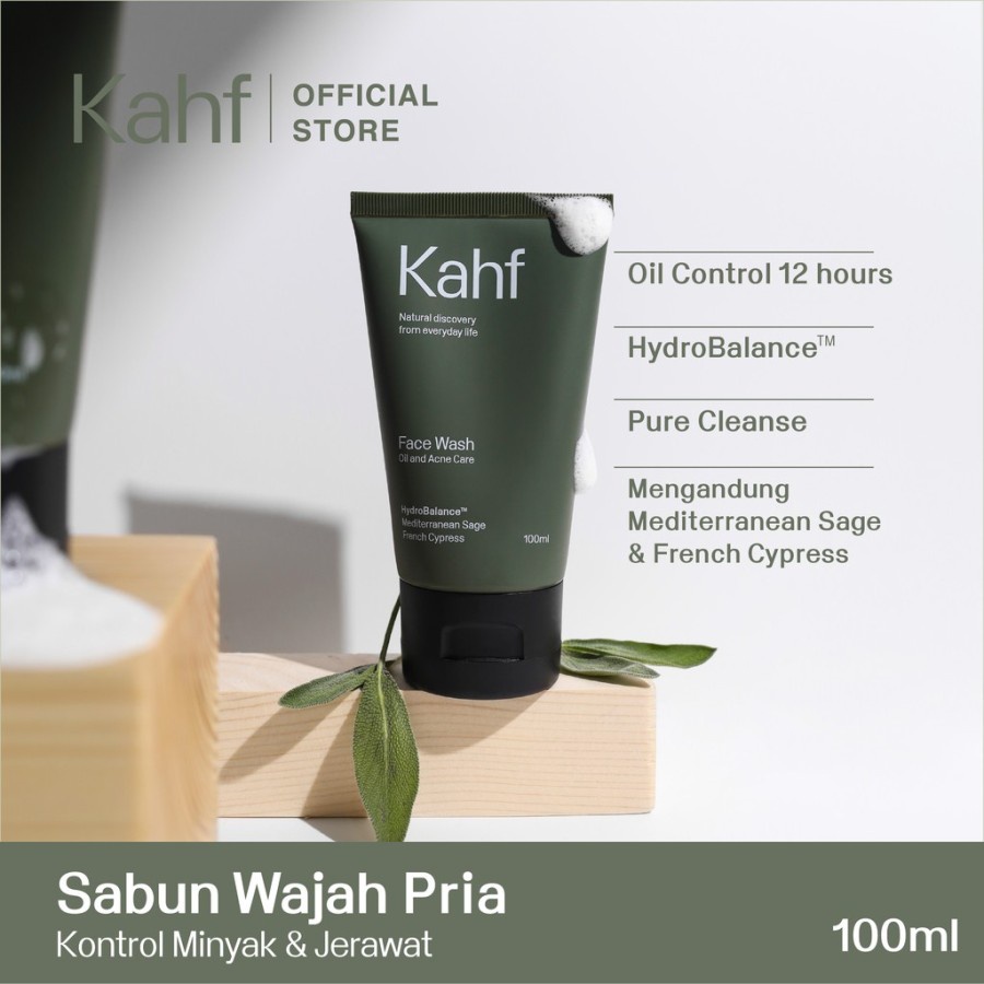 Jual Kahf Oil and Acne Care Face Wash (Warna Hijau) 100 ml (Sabun Pria