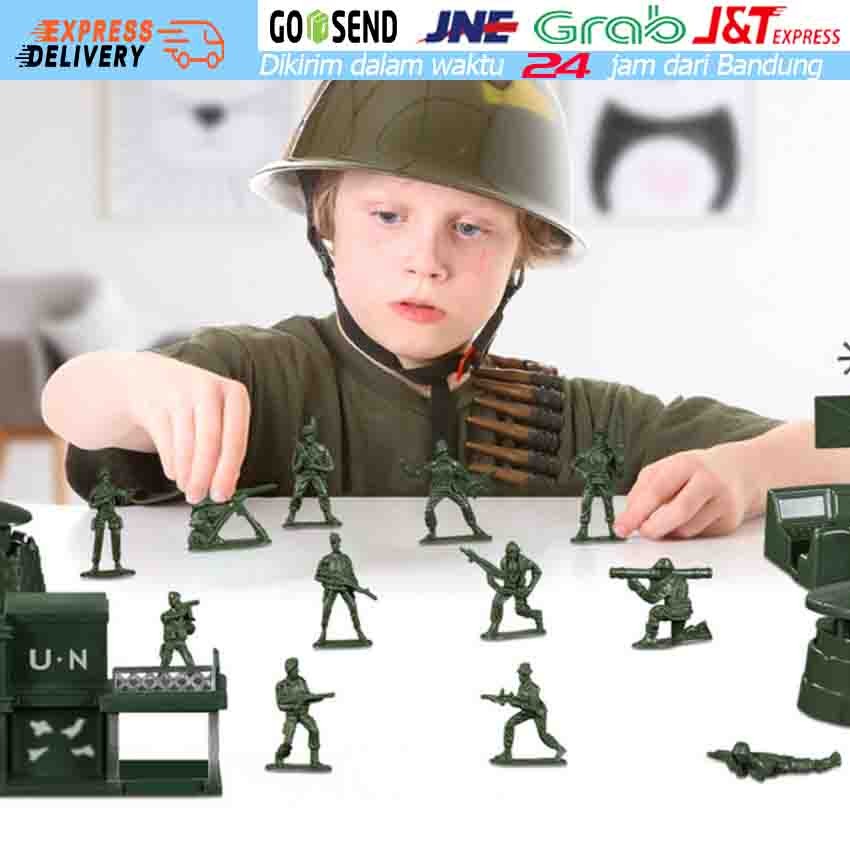 Jual Army Men Mainan Figure Pasukan Tentara 56 Buah Blok Mainan Mini ...