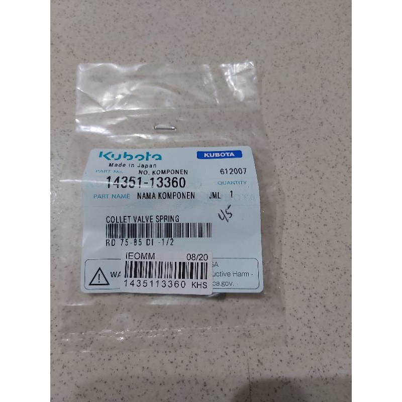Jual Collet Valve Spring / Kancing Klep Kubota RD75 - RD85 DI 1-2 ...