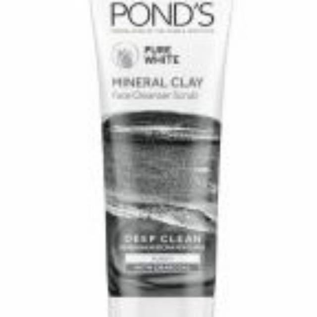Jual PONDS PURE WHITE MINERAL CLAY FACE CLEANSER SCRUB WITH CHARCOAL 90