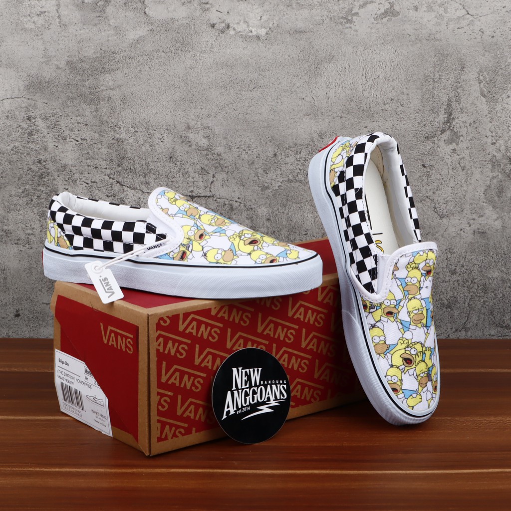 Sepatu Vans Slip On X Motif The Simpsons Homer Wide Checkerboard DT BNIB