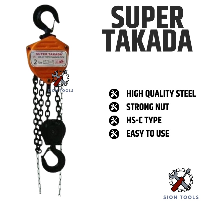 Jual SUPER TAKADA CHAIN BLOCK 1 TON 7 METER / KATROL / TAKEL | Shopee ...