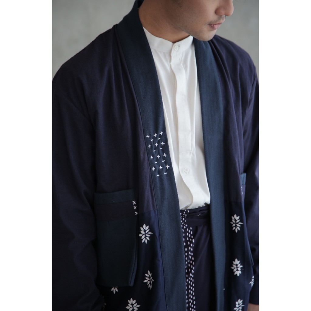 Jual SHIROSHIMA Mahija Kimono Outer Navy | Shopee Indonesia