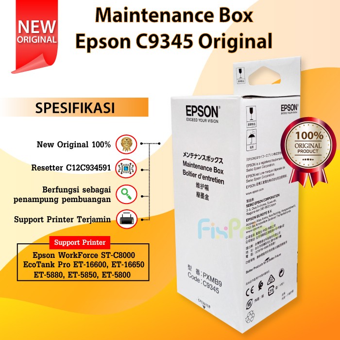 Jual Maintenance Box Epson C9345 C12c934591 Pxmb9 Printer L15150 L15160 Best Shopee Indonesia 6930