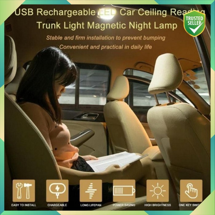 Jual Lampu Plafon Mobil LED Tempel Magnet Portable Recharge Emergency Y ...