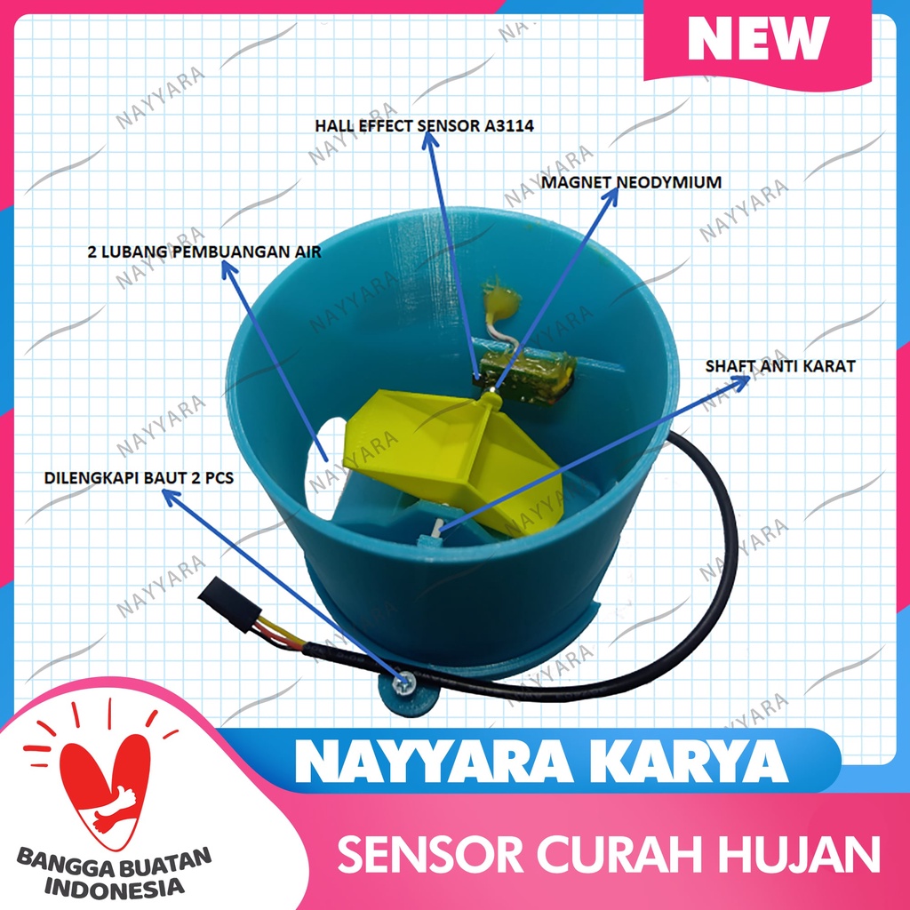 Jual Nayyara Sensor Curah Hujan Ombrometer Tipping Bucket Rain Gauge ...