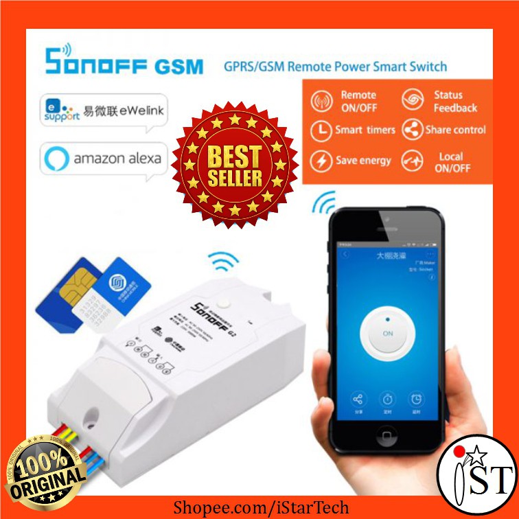 Jual SONOFF G1 Smart Switch Relay GPRS GSM Saklar Remote Power Smart ...