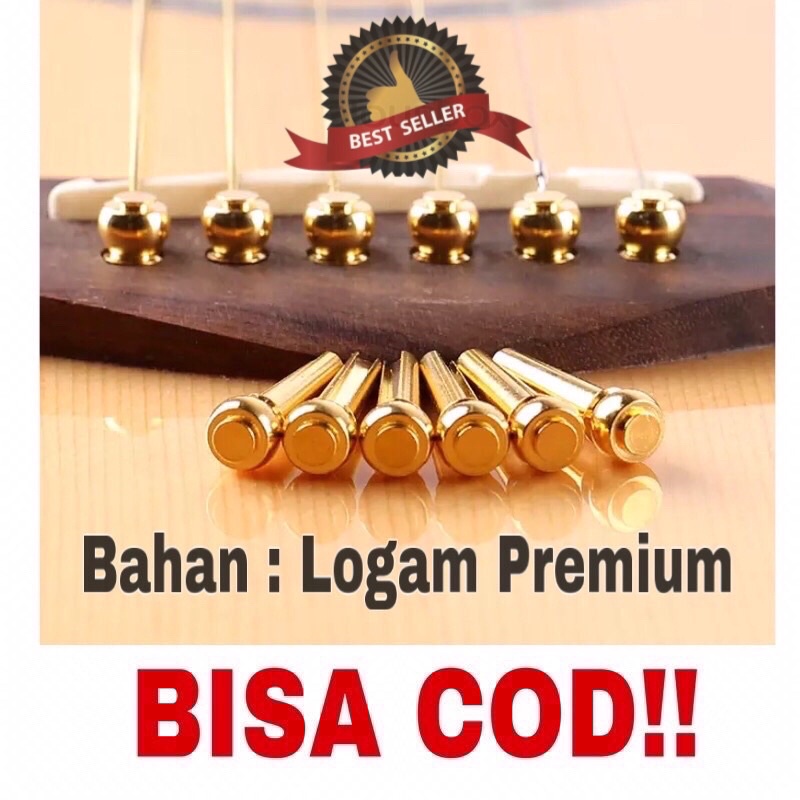 Jual 1 set Pin Logam Gitar Akustik | Bridge Pin | Shopee Indonesia