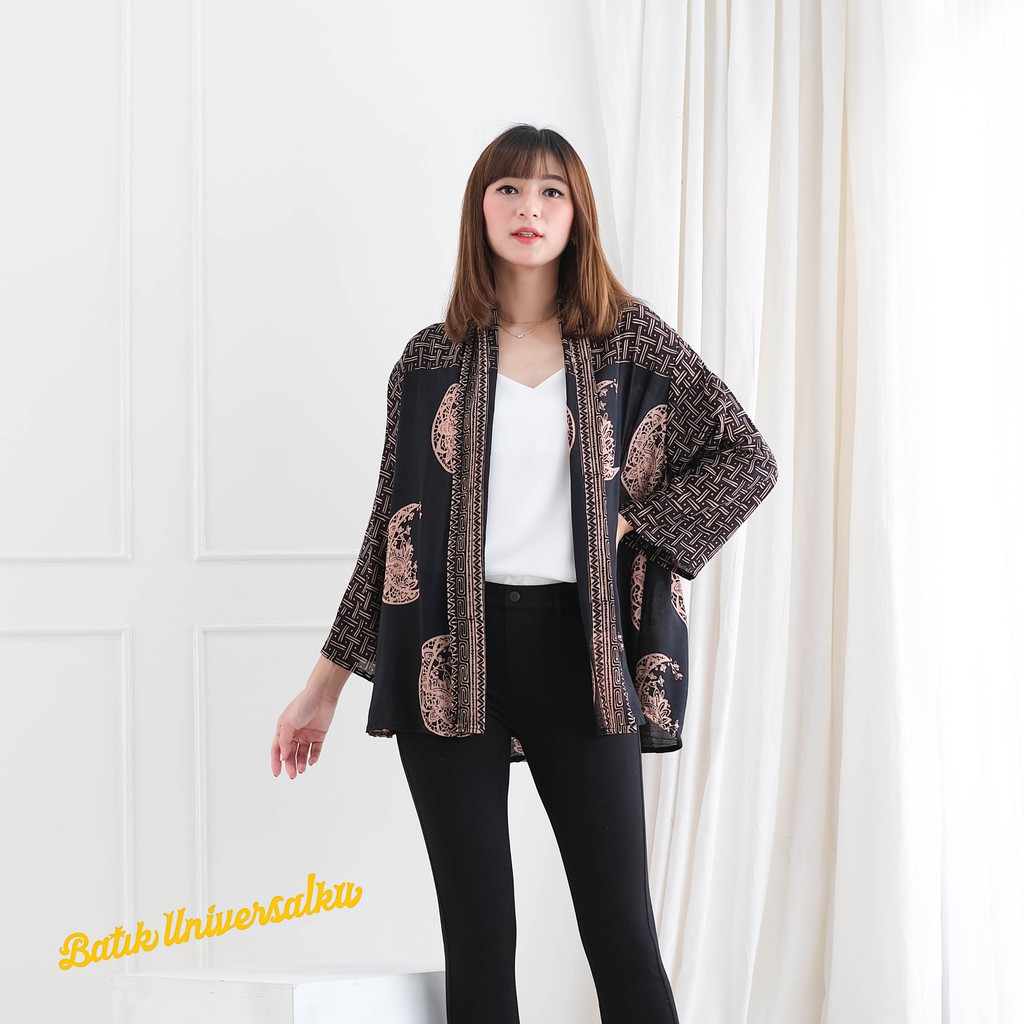 Jual Batik Universalku Cardigan Batik Cap Modern Motif Crescent Raya Ramadhan Eid Shopee