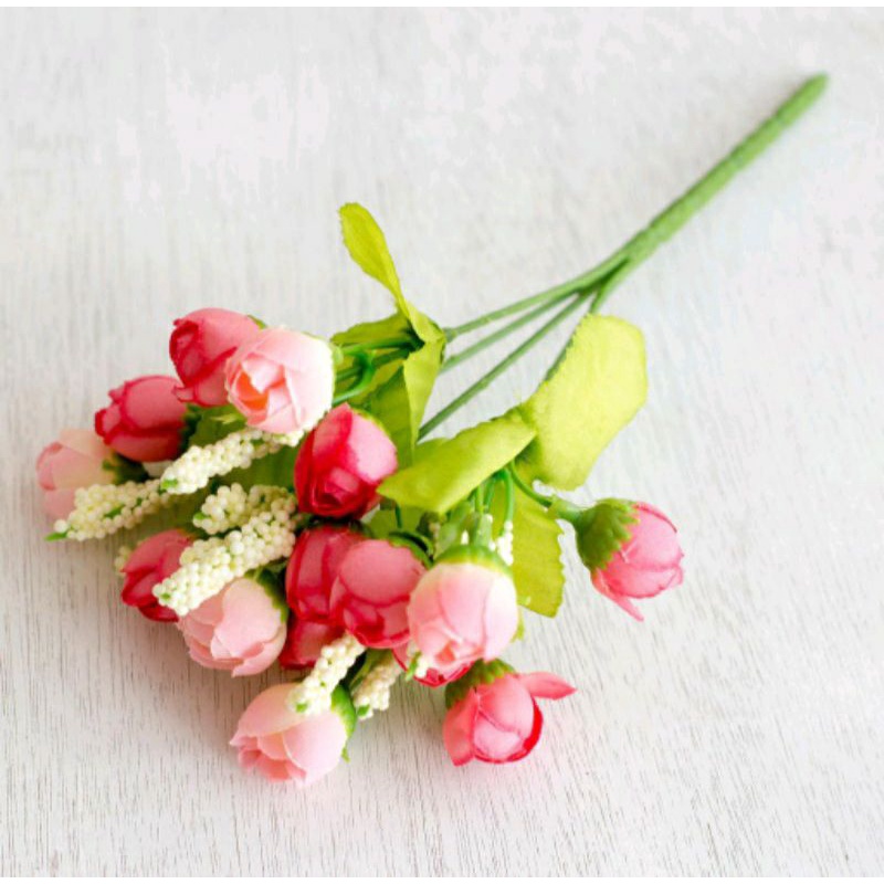Jual bunga artificial mini rose (bunga saja tanpa vas) | Shopee Indonesia