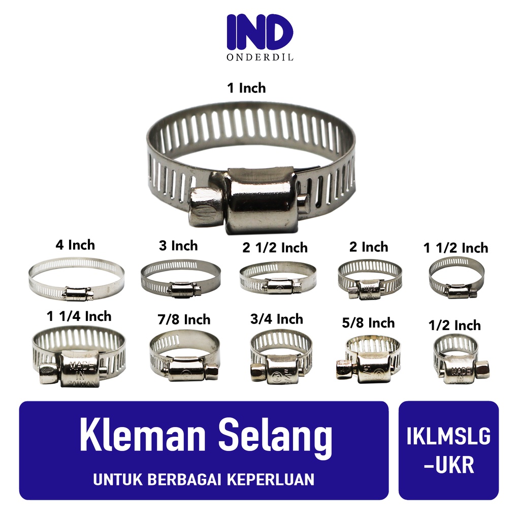 Jual Klem Kleman Selang Stainless Steel Pengencang Pengikat Hose Clamp Air Gas Kompor Stainles