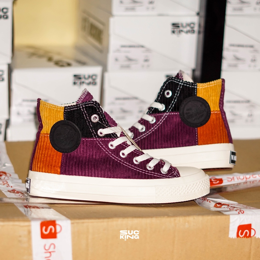 Jual Sepatu Warrior Rainbow High Purple Corduroy 100% Original | Buatan ...