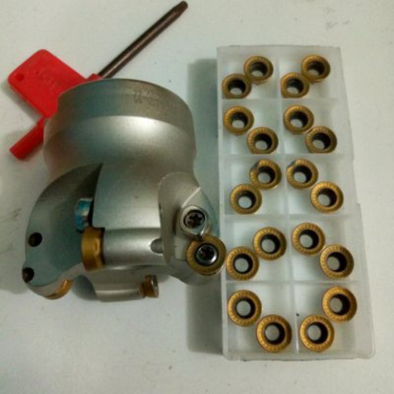 Jual facemill radius. face mill 50mm R5 set insert RPMT.rckt.rdmt