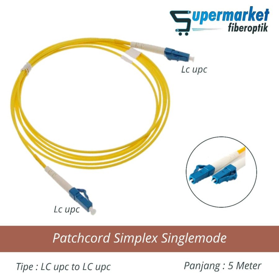 Jual Patchcord Fiber Optik LC UPC to LC UPC Panjang 5 Meter Fiber Optic ...
