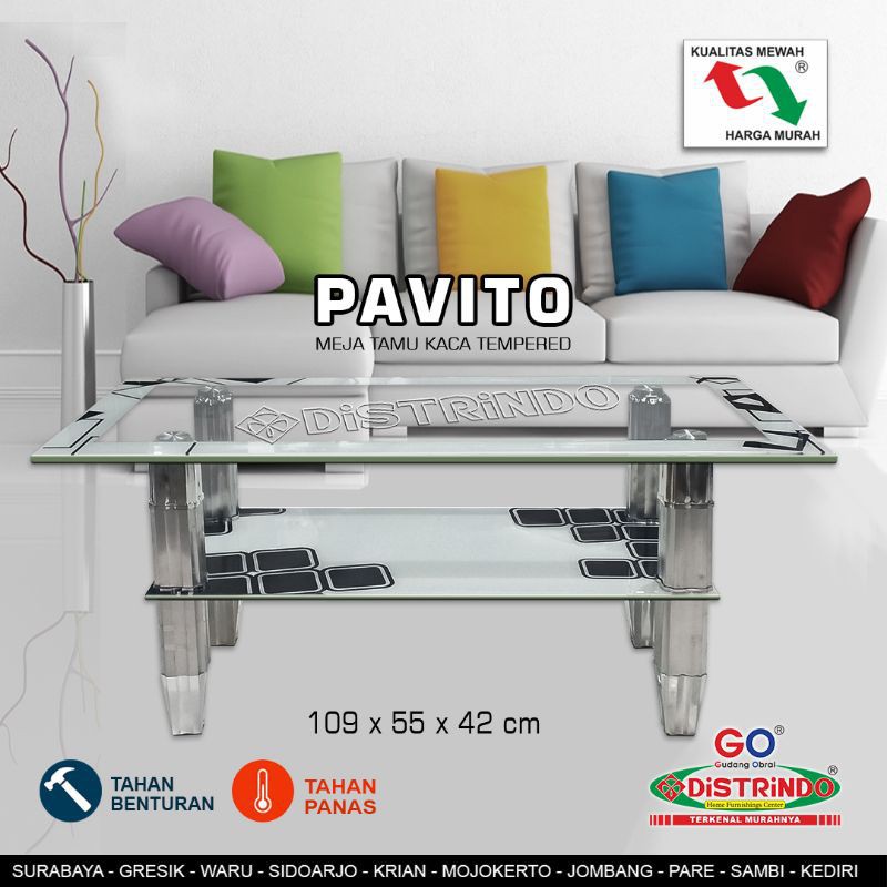 Jual Meja Tamu Coffee Table Mewah Tapi Murah Kaca Tempered TEBAL Tahan