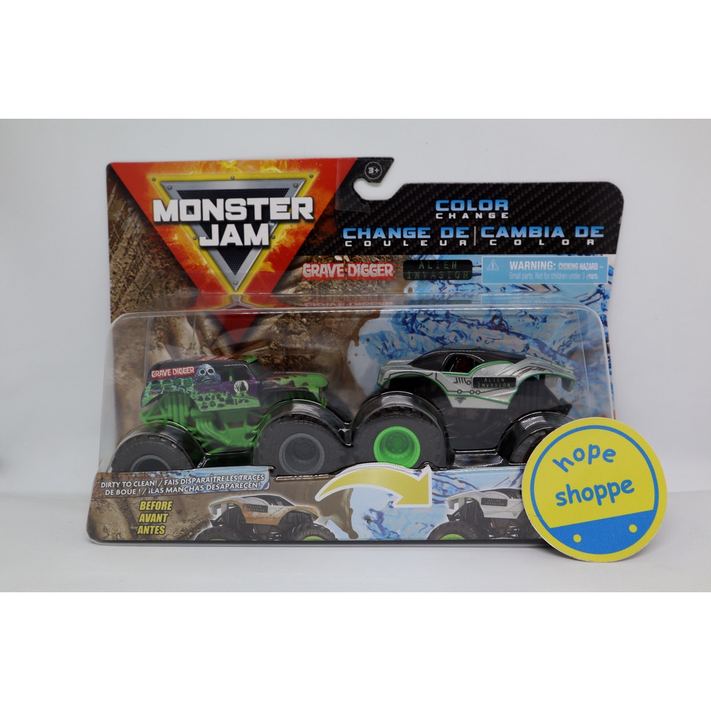Jual Monster Jam Color Change Grave Digger vs Alien Invasion Skala 64 ...