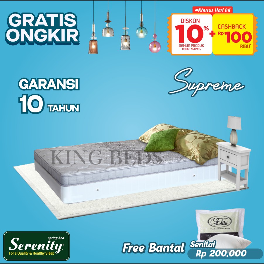 Jual Elite Spring Bed Serenity Supreme matras kasur only 160 180 200 ...