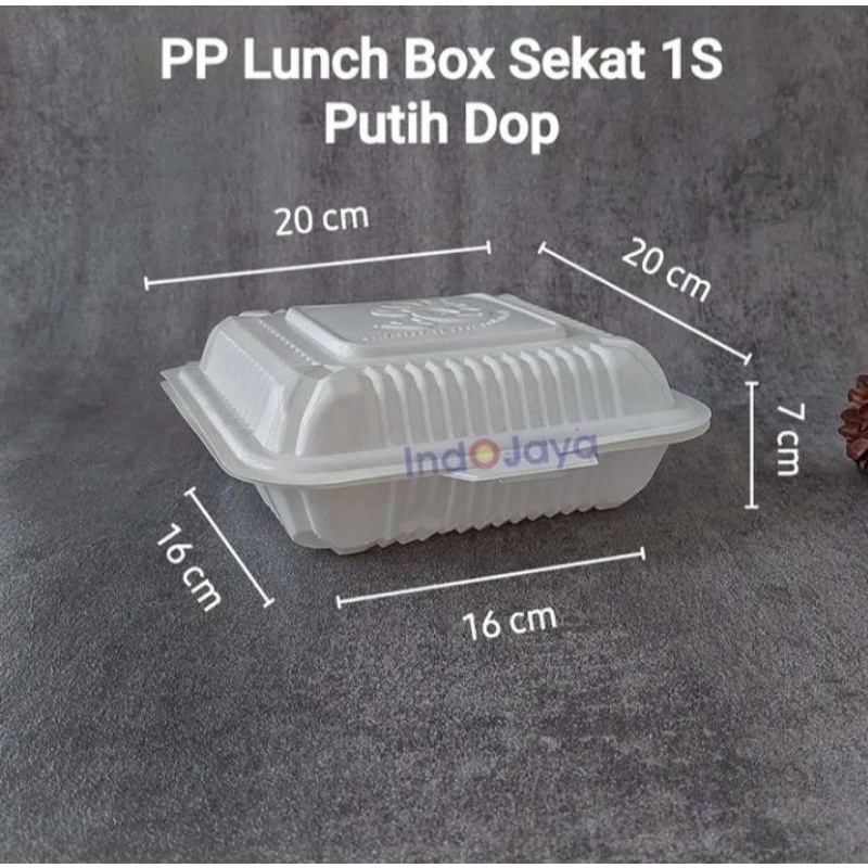 Jual Kotak Nasi Sekat Plastik Pp Lunch Box Sekat S Putih Dop Isi Pcs Per Pack Shopee