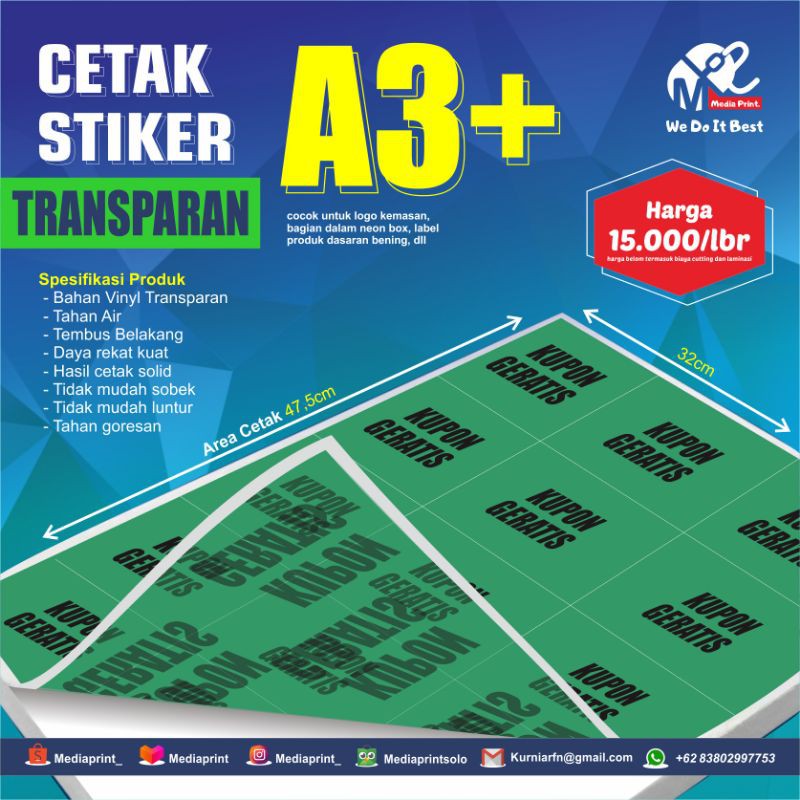 Jual Stiker Transparan A3+ | Shopee Indonesia