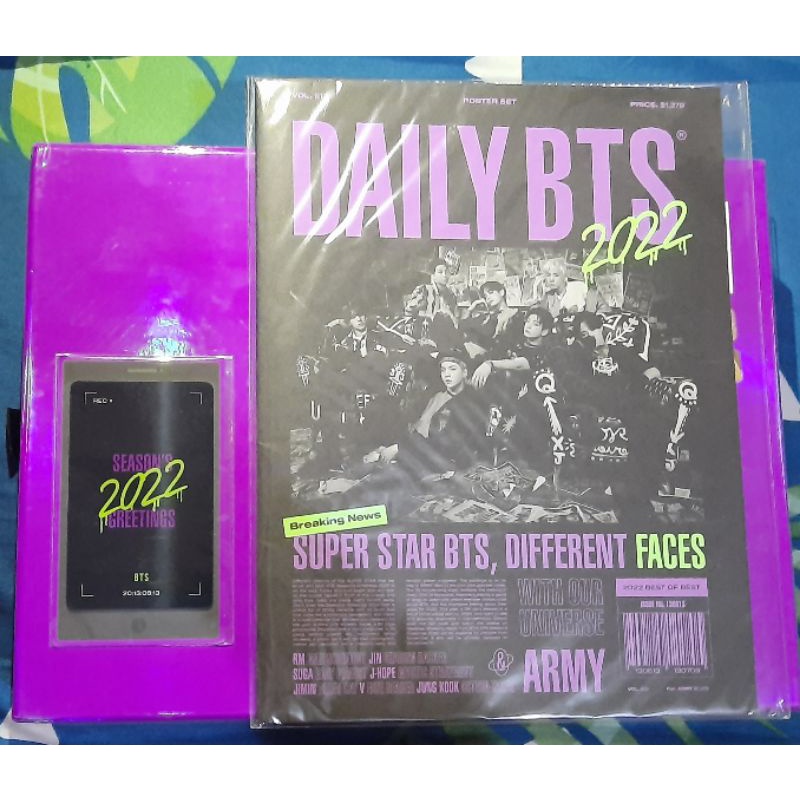 Jual POSTER SET + QR CODE SEASON'S GREETINGS BTS 2022 | Shopee Indonesia