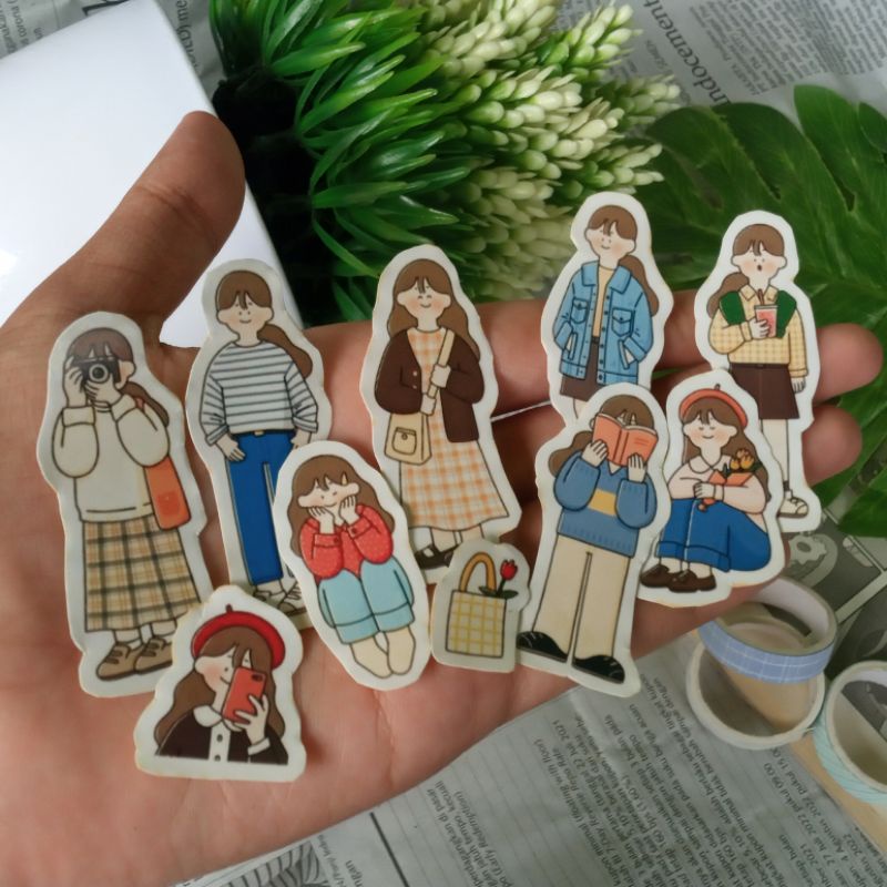 Jual Sticker Aesthetic Korean Girls Series || sticker pack by alstuff ...