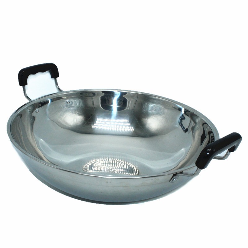 Jual wajan stainless gagang 2 kuali stainless wajan premium tebel ...