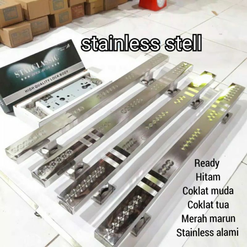 Jual Fullset Cm Cm Handle Pintu Rumah Set Kunci Stainless Gagang Pintu Stainless Asli