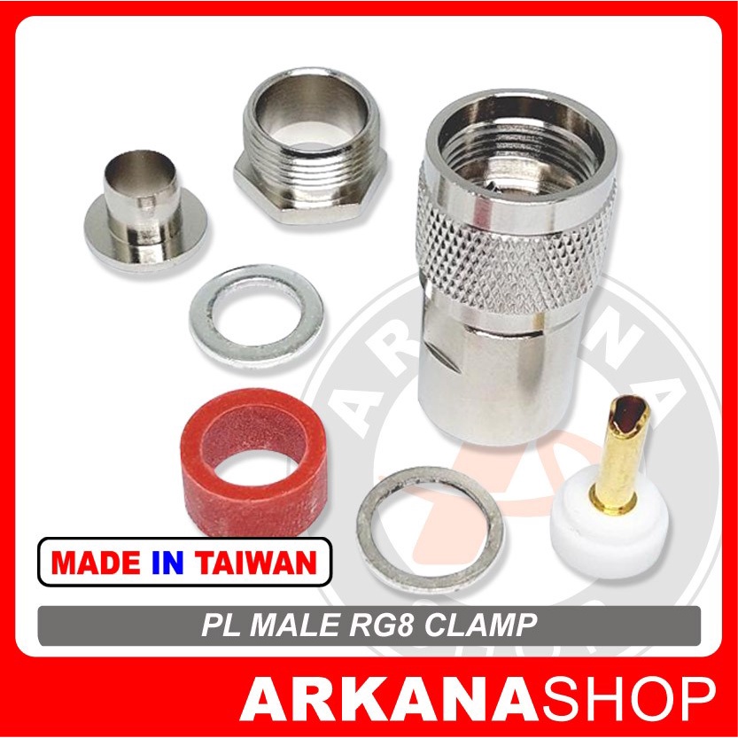 Jual KONEKTOR CONNECTOR SAMBUNGAN PL MALE TO RG8 CLAMP | Shopee Indonesia