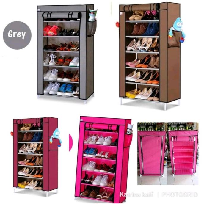 Jual D07 Rak Sepatu Dusk Cover Kain 7 Susun Shoes Rack Nissayho ...