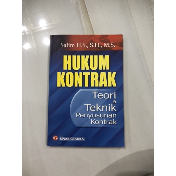 Jual Buku Hukum Kontrak Teori Dan Teknik Penyusunan Kontrak By Salim H