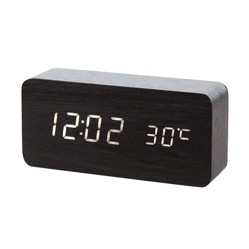 Jual Jam Digital Kayu LED Weker / Digital Wood Alarm LED Clock Shopee