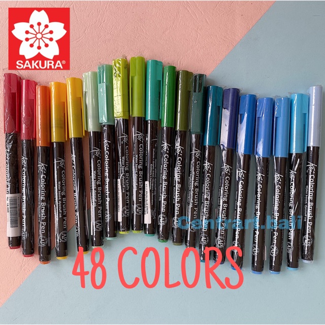 Jual KOI SAKURA COLORING BRUSH PEN 48 WARNA | Shopee Indonesia