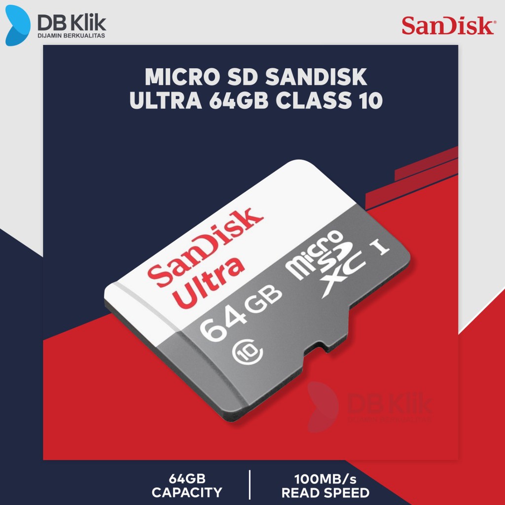 Sandick Micro 64Gb Ultra 100Mb CLASS 10 MicroSD non adapter - PT