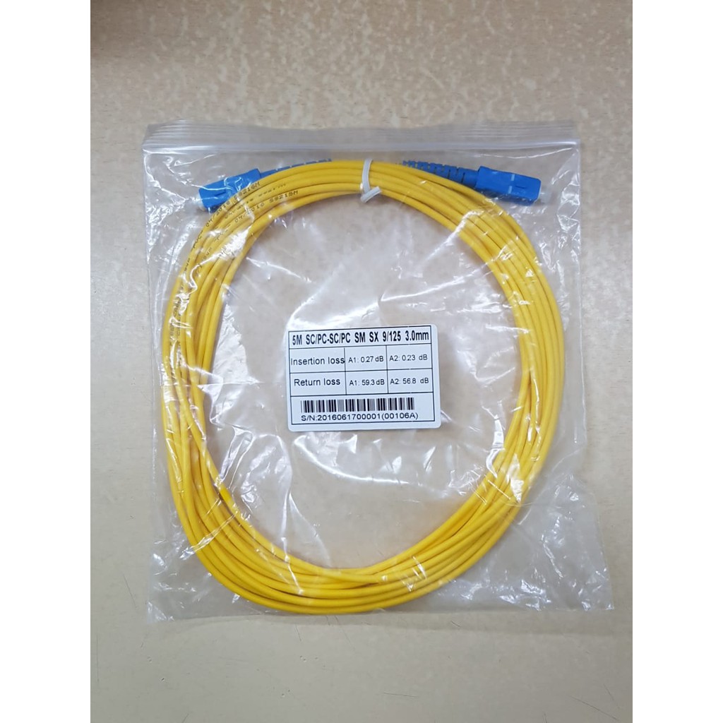 Jual KABEL FO PATCHCORE OPTIK SC SC SINGLE MODE (Internal) - Panjang 3m ...