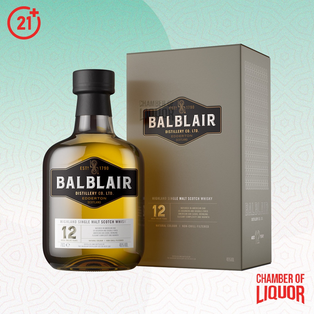 Jual BALBLAIR 12 Year Old Single Malt Scotch Whisky 700ml | Shopee ...