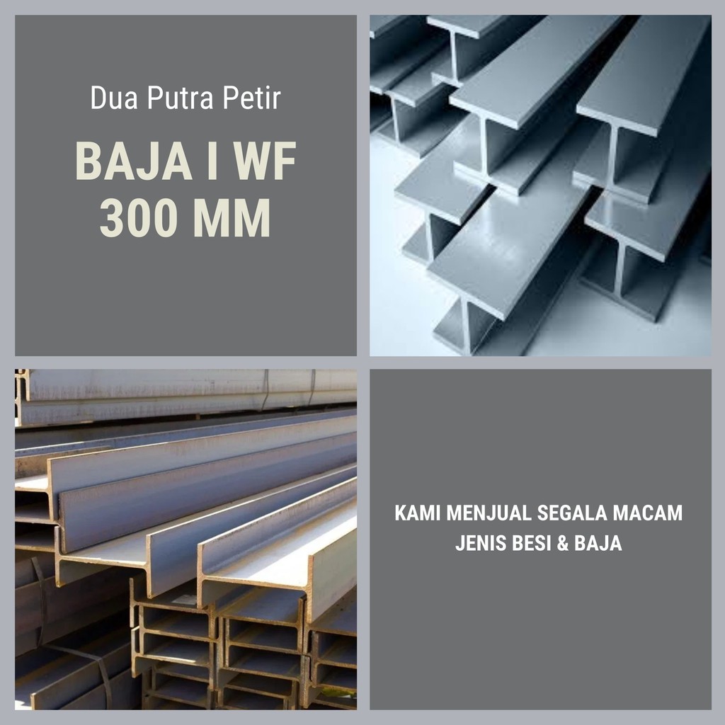 Jual Besi Baja I WF 300 x 150 x 6.5 x 9 mm Panjang 12 m | Shopee Indonesia