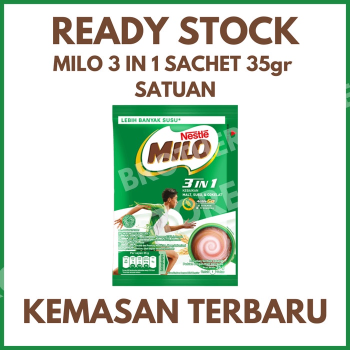 Jual Milo 3 In 1 Sachet 35gram Milo 3in1 Sachet Satuan Shopee Indonesia 6328