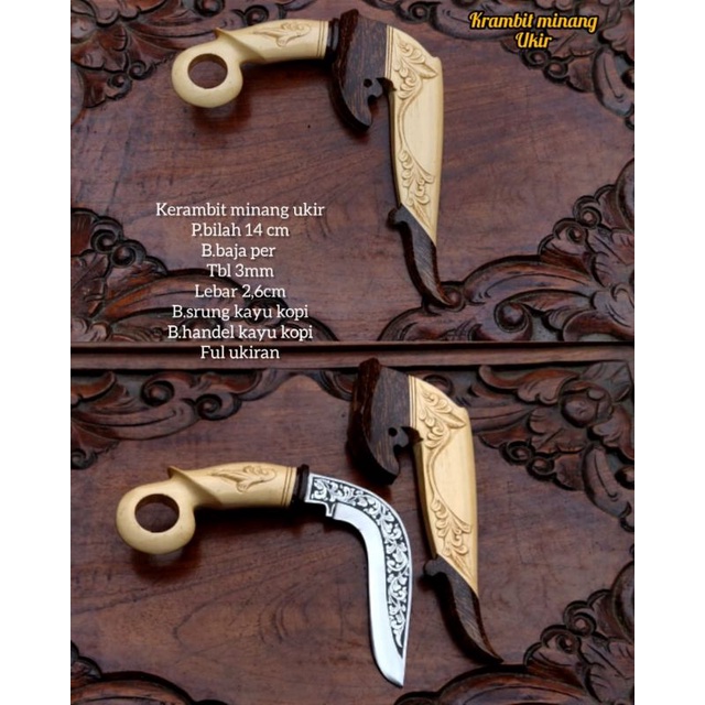 Jual Kerambit Minang Full Ukir Batikk Dua Varian Warna | Shopee Indonesia