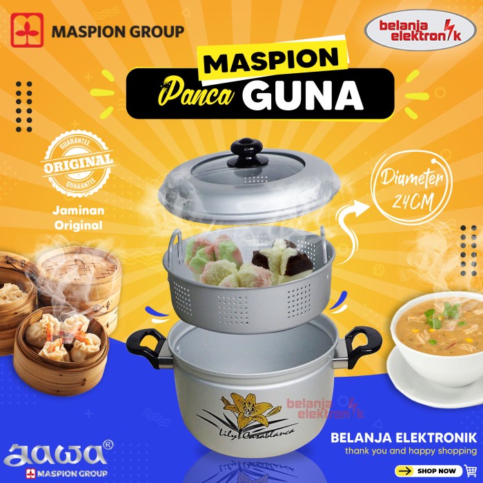 Jual peralatan dapur PANCI KUKUS MASPION PANCA GUNA DIAMETER 24CM TUTUP ...