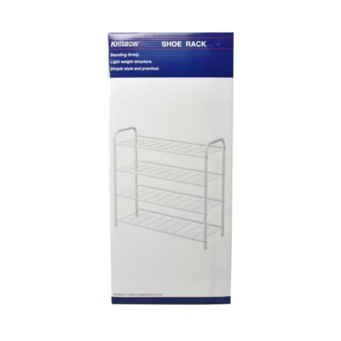 Jual Krisbow Rak Sepatu 4 Tingkat_Shoe Rack 4 Tier White_Rak Sepatu ...