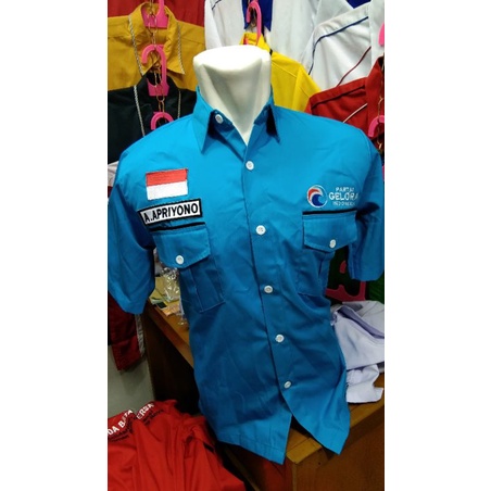 Jual kemeja partai gelora terbaru warna biru | Shopee Indonesia