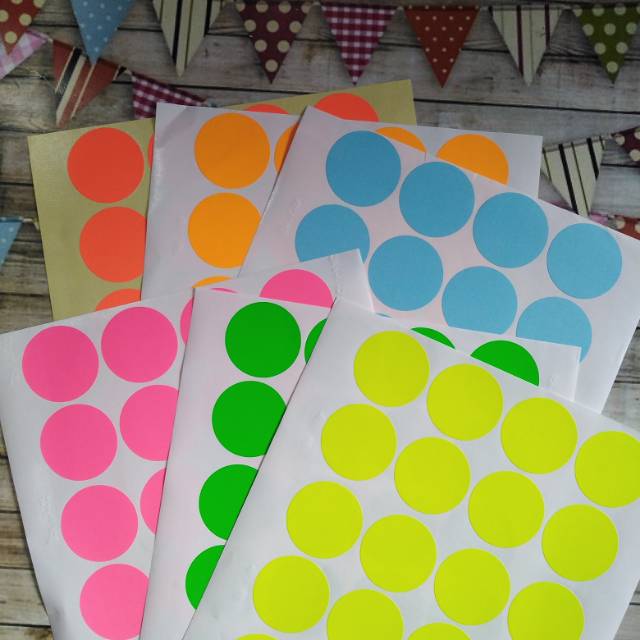 Jual Stiker dot label tj 118 dan 116 mix 6 warna | Shopee Indonesia