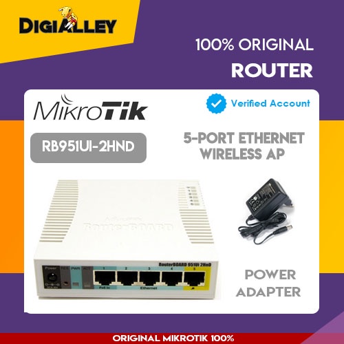 Jual Mikrotik RB951Ui 2HnD WiFi Router 2.4GHz 5 Port RJ45 Wireless ...