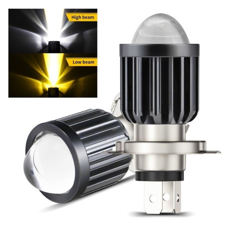 Lampu LED Utama Motor Mobil H4 Laser 2 Warna Putih Kuning AC DC Yamaha Vixion Ninja R15 Pulsar