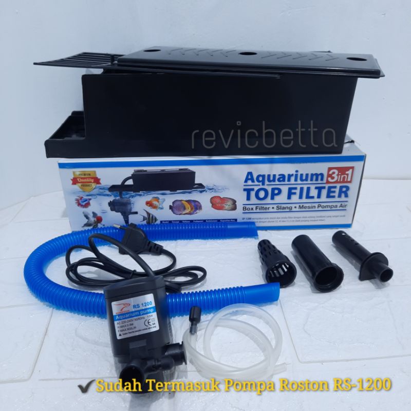Jual Top Filter Atas Aquarium pompa box filter 3 in 1 Armada AM-666 ...