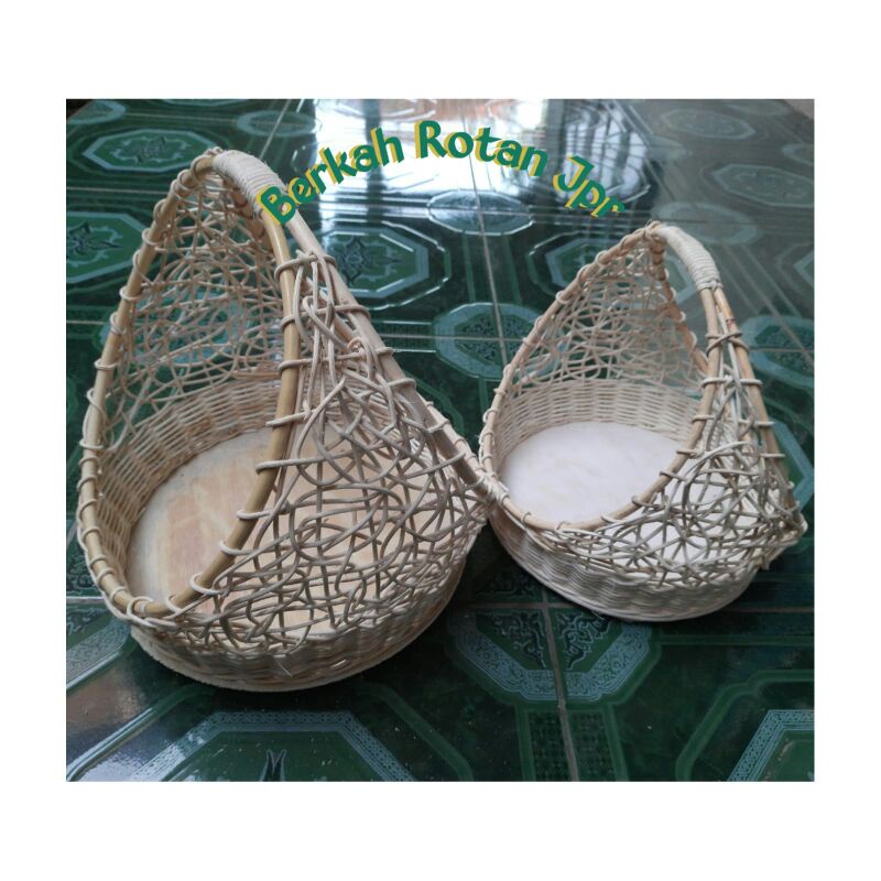 Jual KERANJANG PARCEL ROTAN HALUS 1 SET ISI 2 MODEL CINCIN/KERANJANG ...