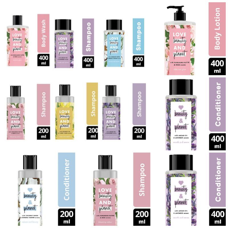Jual Love Beauty And Planet Shampoo &amp; Conditioner 200ml/400ml | Shopee ...