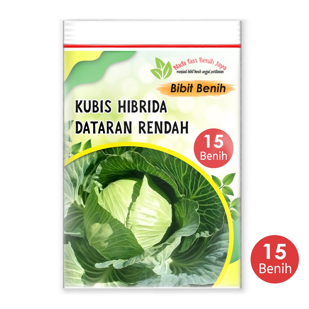 Nada fast benih jaya - 15 biji Bibit sayuran - benih sayuran Kubis Hibrida dataran rendah