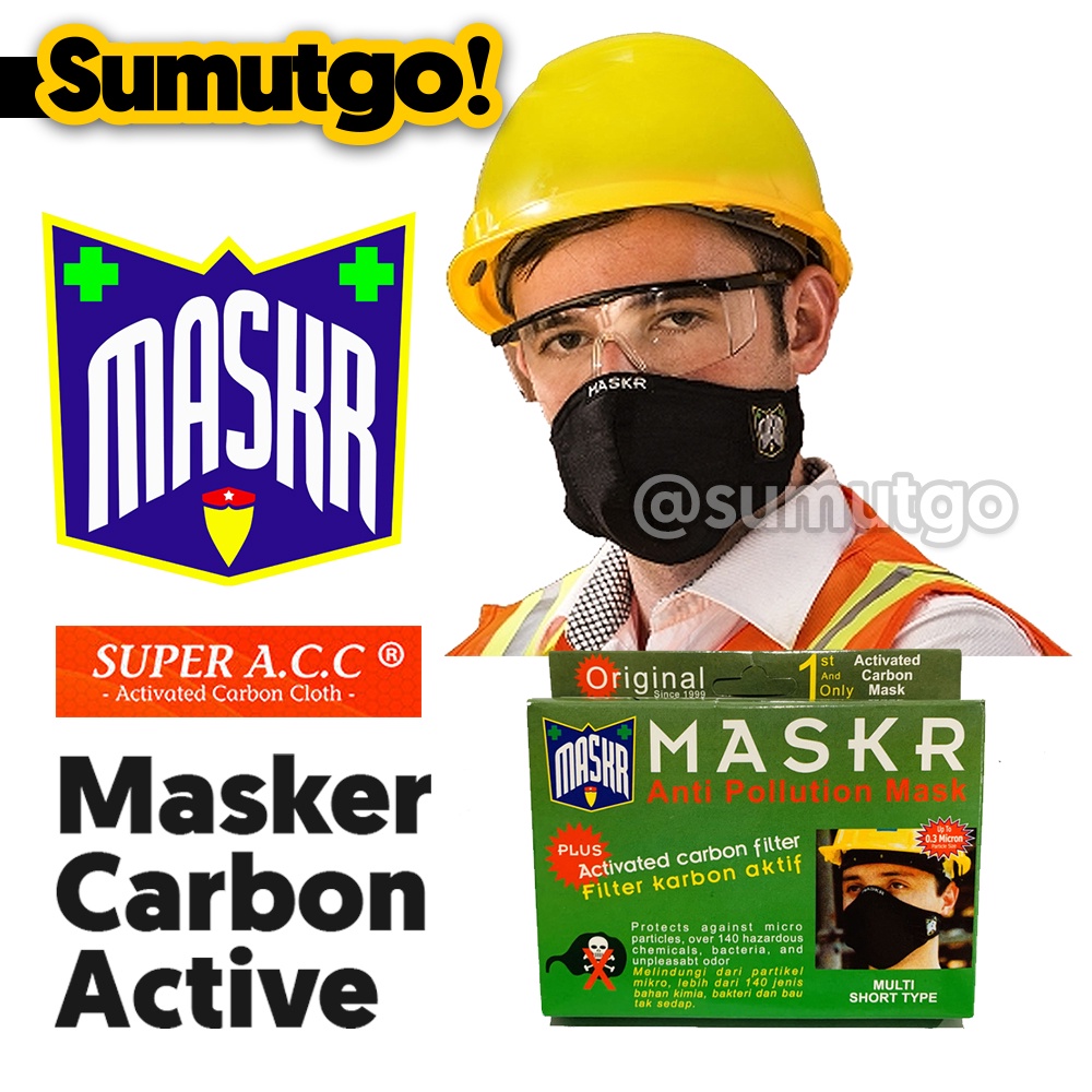 Jual MASKR Carbon Active / Masker Kimia Anti Polusi Debu Asap & Gas ...